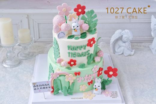 1027CAKE | 小兔子 双层款式 翻糖装饰 周岁 商品图1
