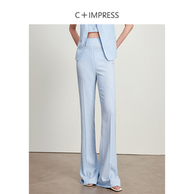 西嘉C+IMPRESS/西嘉静奢风醋酸微喇叭休闲裤KZ2401073