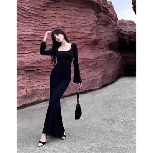 【步步生莲！美拉德设计感鱼尾裙】气质显瘦，性感修身，百搭配色，简约优雅，性感迷人！包臀长袖长款连衣裙 商品图7