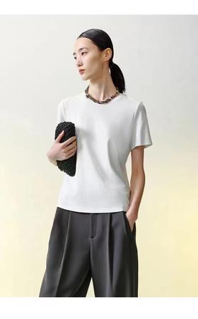 （任选2件39.9元）顺滑光泽感 ~ 丝光棉 M001 宽松版休闲百搭T恤 剪标款-喜出