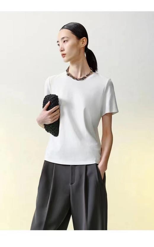 （任选2件39.9元）顺滑光泽感 ~ 丝光棉 M001 宽松版休闲百搭T恤 剪标款-喜出 商品图0