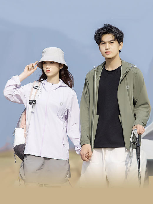 积能男女同款夏季防晒防紫外线冰丝防晒服情侣款户外运动弹力轻薄 商品图5