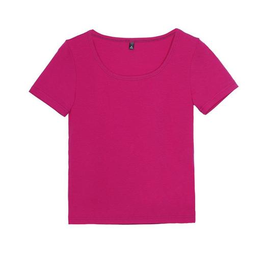 法式方圆领打底高级感高弹棉短袖T恤女2024春夏新款套头修身上衣 商品图4