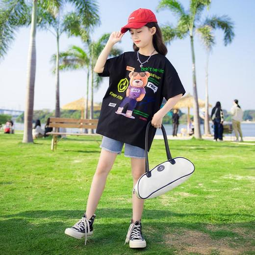 女童短袖T恤夏季套装2024款t儿童夏女孩短袖短裤休闲两件套 商品图2