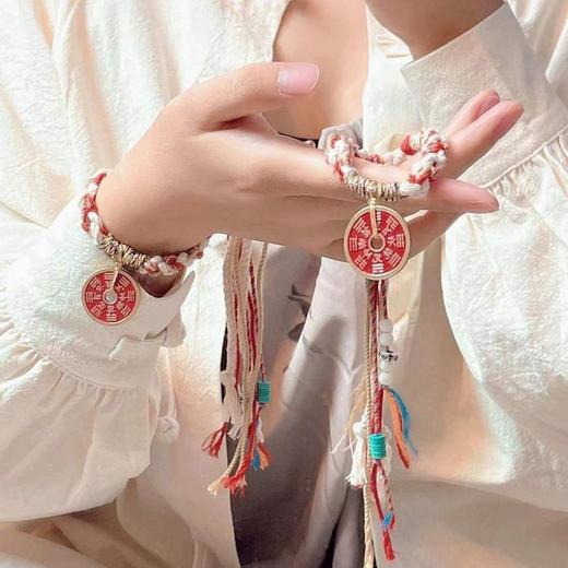 普陀山中式山鬼花钱手链某书同款国风藏式手绳闺蜜情侣七夕礼物 商品图3