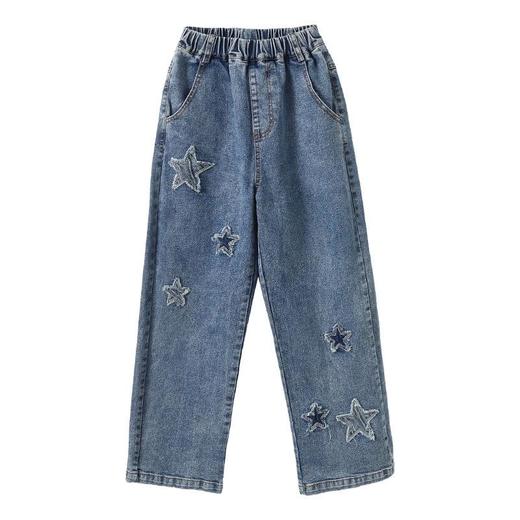 女童牛仔裤春秋2024新款洋气裤子春季女孩直筒裤大儿童春装休闲裤 商品图4