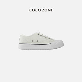 刘一一&COCO ZONE秋冬季保暖透气灰白色系带休闲帆布鞋 23C30747