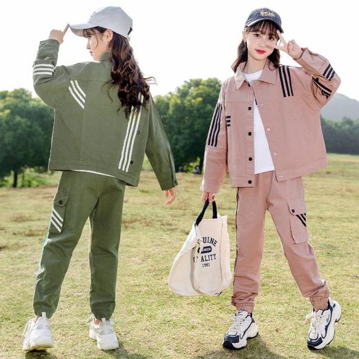 女童春秋套装2024新款炸街儿童工装运动休闲两件套中大童洋气春装 商品图3