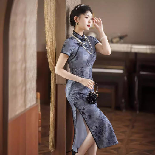 中长款气质修身，复古改良旗袍XL-24152 商品图3