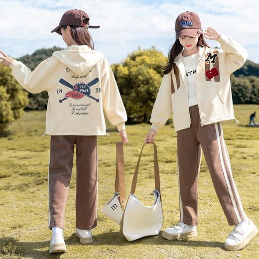 女童春装运动套装2024新款时尚中大童春季休闲开衫卫衣休闲两件套 商品图1
