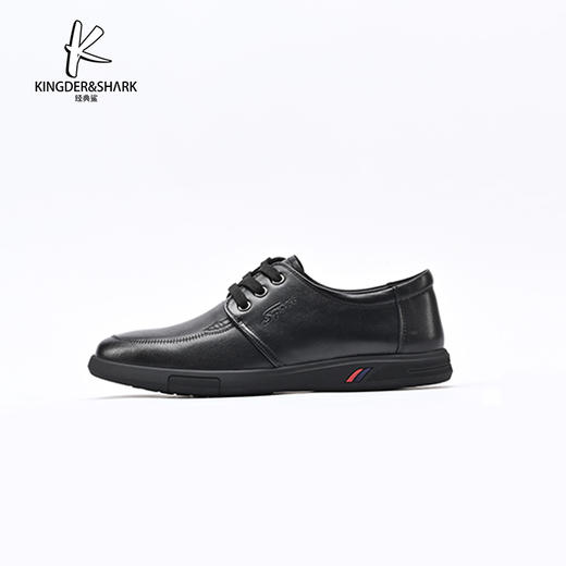 2024年经典鲨夏季新款正装平底舒适系带商务男士休闲皮鞋KC68-D14011 商品图4