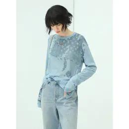 COCOBELLA设计感印花长袖T恤早春宽松休闲舒适亲肤针织衫TS100TS100 商品图1