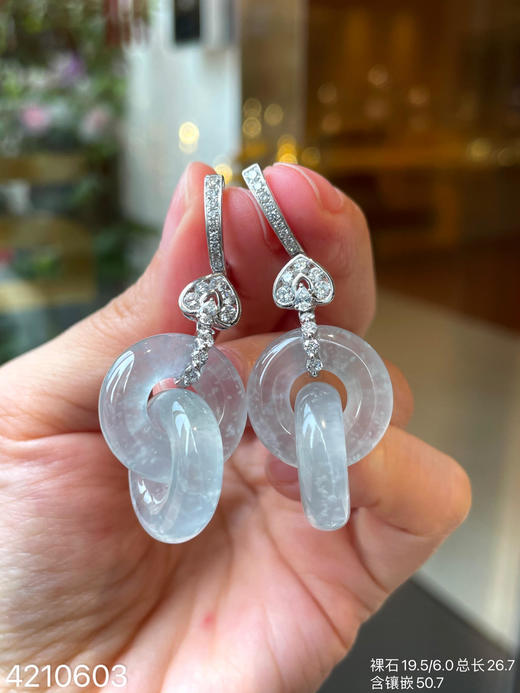 玻璃种木那双环耳坠  69999【4210603】 商品图1