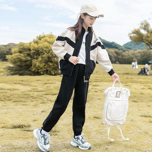儿童装女童春装套装2024新款洋气中大童春秋款儿童休闲运动套装 商品图2