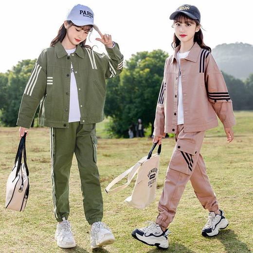 女童春秋套装2024新款炸街儿童工装运动休闲两件套中大童洋气春装 商品图0