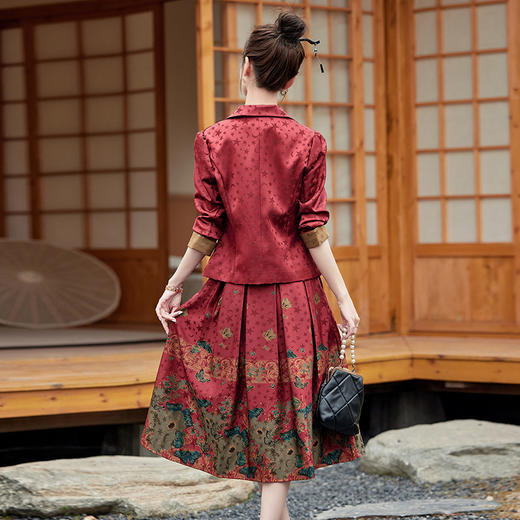 QYMTB-FD0071-Y时尚国风马面裙小西装套装 商品图3