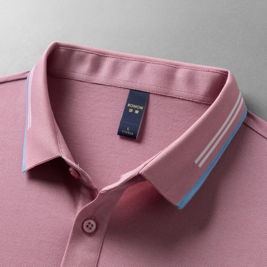 【含桑蚕丝】罗蒙男士夏季商务休闲男polo衫百搭男士t恤短袖polo衫 商品图5