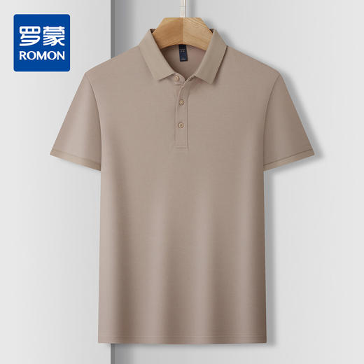 【含桑蚕丝】罗蒙夏季休闲男士t恤短袖polo衫商务polo衫男短袖 商品图0