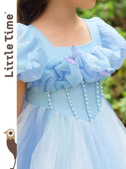 littletime女童连衣裙2024春夏新款短袖中大儿童洋气泡泡袖公主裙 商品图2