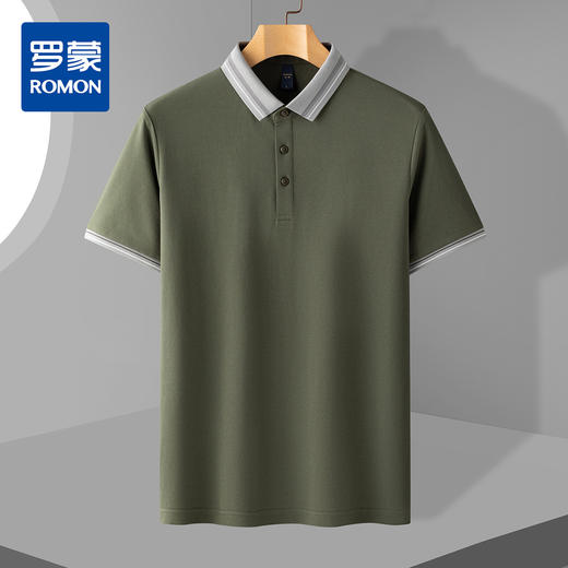 【含桑蚕丝】罗蒙男士夏季polo衫商务休闲舒适男士t恤短袖polo衫 商品图0