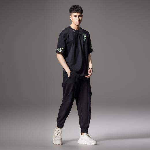 PINLI品立新中式2024夏季新款翠竹绣花短袖T恤男士中国风体恤衫潮BG242111061 商品图4