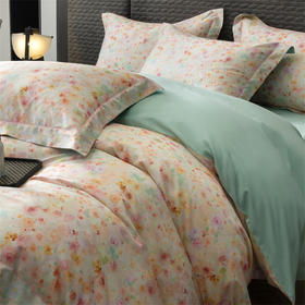 自然醒60支贡缎新疆长绒棉轻奢印花四件套居家床单被套纯棉套件床品KY