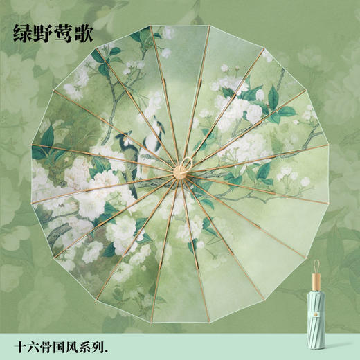 ZY国风16骨雨伞抗风女晴雨两用结实太阳伞防晒紫外线遮阳伞高颜值 商品图1