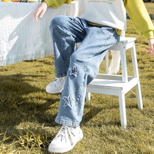 女童牛仔裤春秋2024新款洋气裤子春季女孩直筒裤大儿童春装休闲裤 商品图1