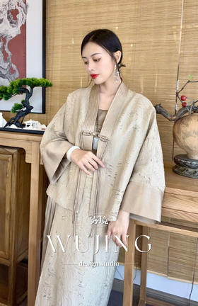 【雾境定制】兰亭风月系列烂花绡精致感丝织肌理新中式直襟马褂短外套 3204032