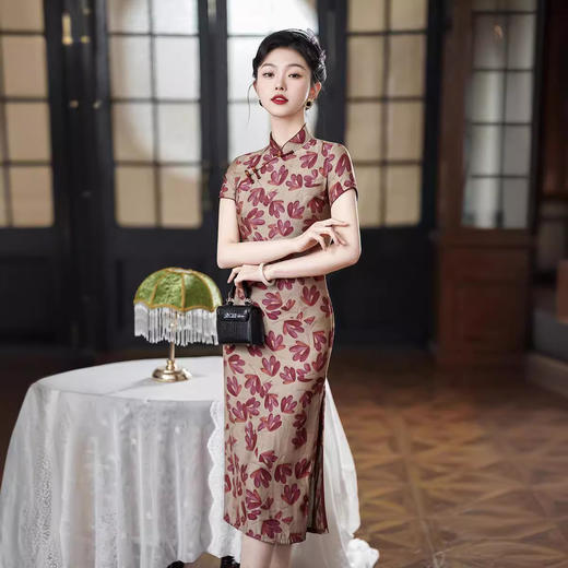 修身日常气质，中长款轻薄旗袍XL-24175 商品图3