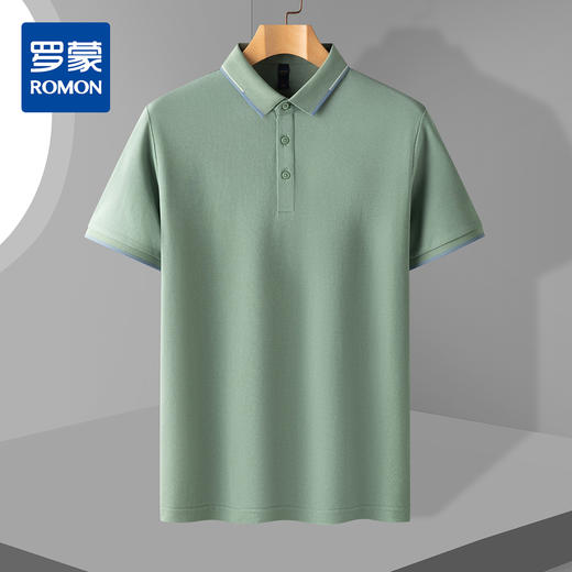 【含桑蚕丝】罗蒙夏季商务男士polo衫百搭休闲男t恤短袖polo衫 商品图7