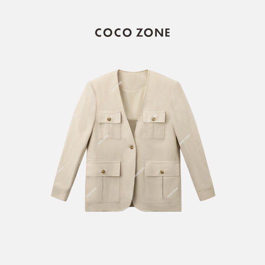  COCO ZONE2024高级感翻领多口袋西装外套小香风西服24C10327 商品图0