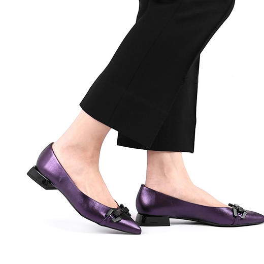 #限时特价#西班牙原产优雅舒适女款船鞋5703珠光紫 商品图10