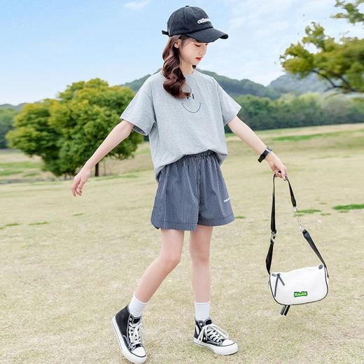 女童套装夏装2024新款儿童网红洋气夏季中大童韩版时尚短袖两件套 商品图3