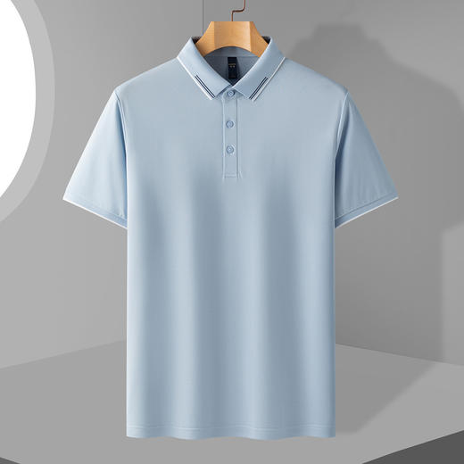 【撞色款】罗蒙男士提花领时尚polo衫男短袖男夏季薄款速干t恤男短袖 商品图5