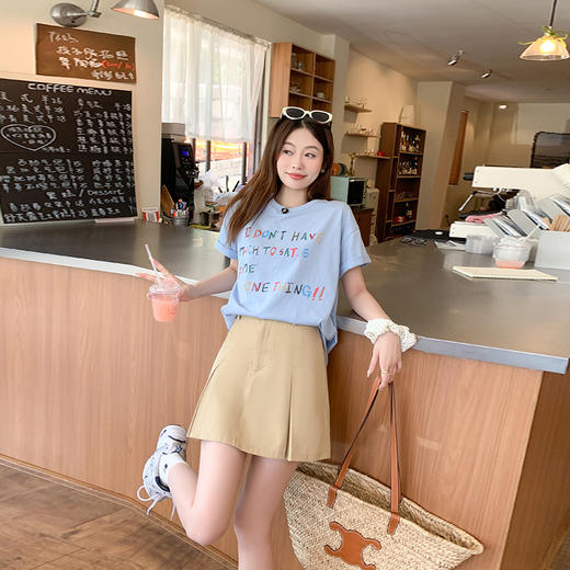 <曾小咸推荐>微信粉丝秒杀专场 仅此今天 活动结束下架【盐系学妹】蓝色字母T恤/半身裙  半身裙日常109.99 立降50.19 元 今天秒杀价59.8 ！ 商品图3