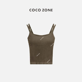 COCO ZONE2024纯色吊带背心短款修身无袖双肩带上衣CC2A0265