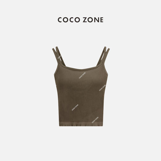 COCO ZONE2024纯色吊带背心短款修身无袖双肩带上衣CC2A0265 商品图0
