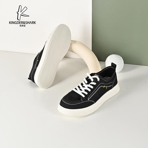 2024年经典鲨夏季新款男士韩版百搭系带舒适平底休闲鞋板鞋KW250-D14061 商品图4