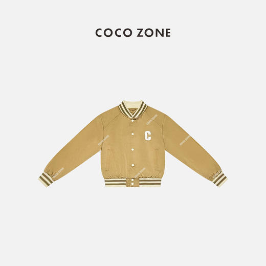 COCO ZONE2024字母印花棒球服外套立领单排扣气质上衣CC2A0391 商品图0