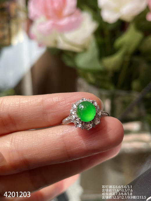 4201203，玻璃艳绿蛋面套装。具体价格微信咨询 商品图6