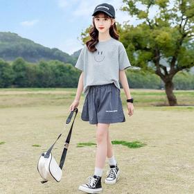 女童套装夏装2024新款儿童网红洋气夏季中大童韩版时尚短袖两件套