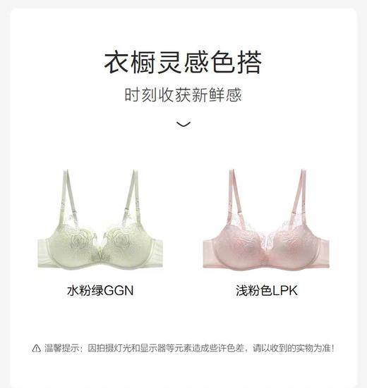 5F 安莉芳繁花系列性感蕾丝无钢圈小胸聚拢文胸 商品图5