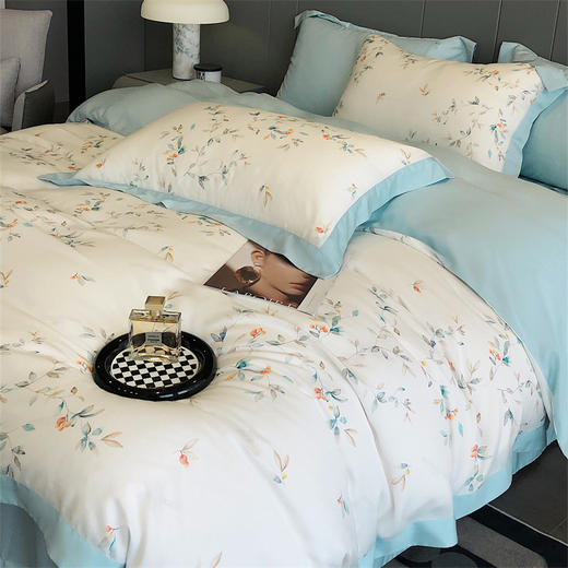 【下架】自然醒进口100%莱赛尔50支天丝四件套双面丝绸被套冰丝滑凉感夏床品KY 商品图5