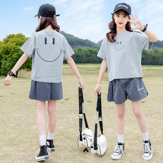 女童套装夏装2024新款儿童网红洋气夏季中大童韩版时尚短袖两件套 商品图1