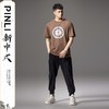 PINLI品立2024新中式夏季新款中国风荷花印花圆领短袖T恤男士国潮BG242111036 商品缩略图1