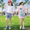 女童夏装新款2024新款洋气t恤中大童短裤夏款中大童时髦套装T 商品缩略图1