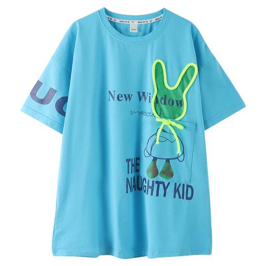 女童夏季宽松韩版短袖2024新款中大童卡通中长款T恤儿童洋气t恤潮 商品图4