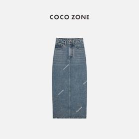 COCO ZONE“懒系半裙”2024休闲风简约显瘦牛仔裙百搭时尚半身裙24C10247