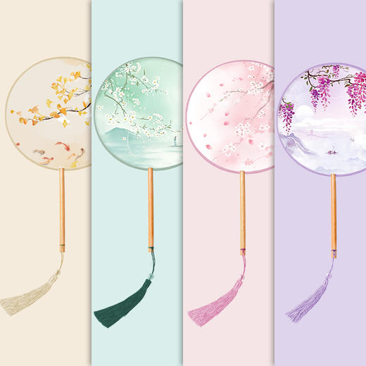 【国潮古风❗️半透丝质团扇】着汉家扇子，兴礼仪之邦❗️中国风明长柄扇子舞蹈扇女汉服旗袍古装小圆扇风扇新年礼盒年货礼盒 商品图3